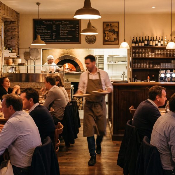 Atmosphäre im Gastraum der Trattoria Pizzeria Bodini